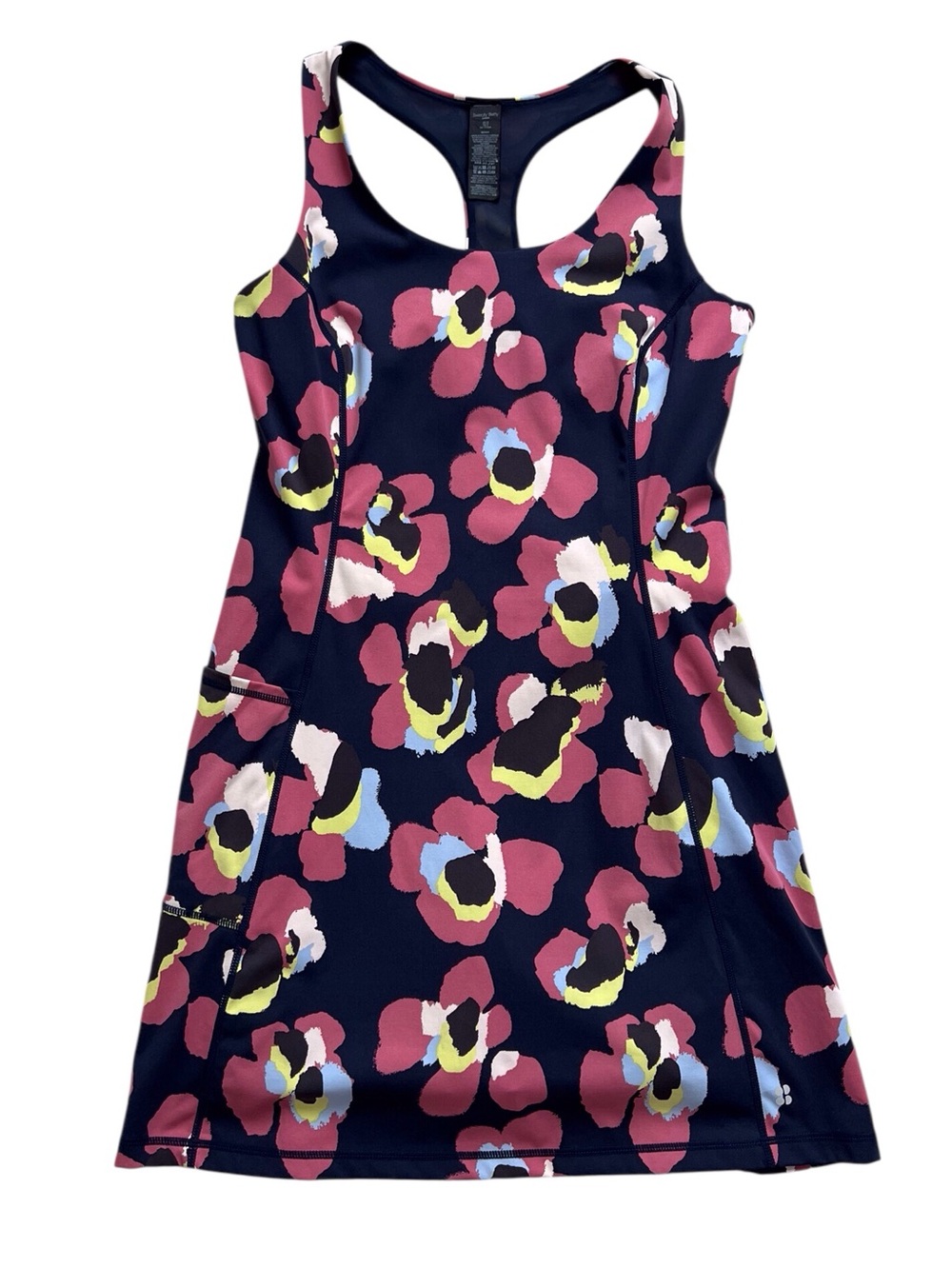 Sweaty Betty Athletic Dress Blue Pink Floral Tennis Golf Pickleball Medium